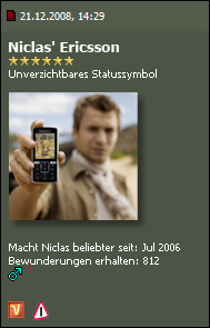 Fake von Corax f�r Niclas Fredrikson